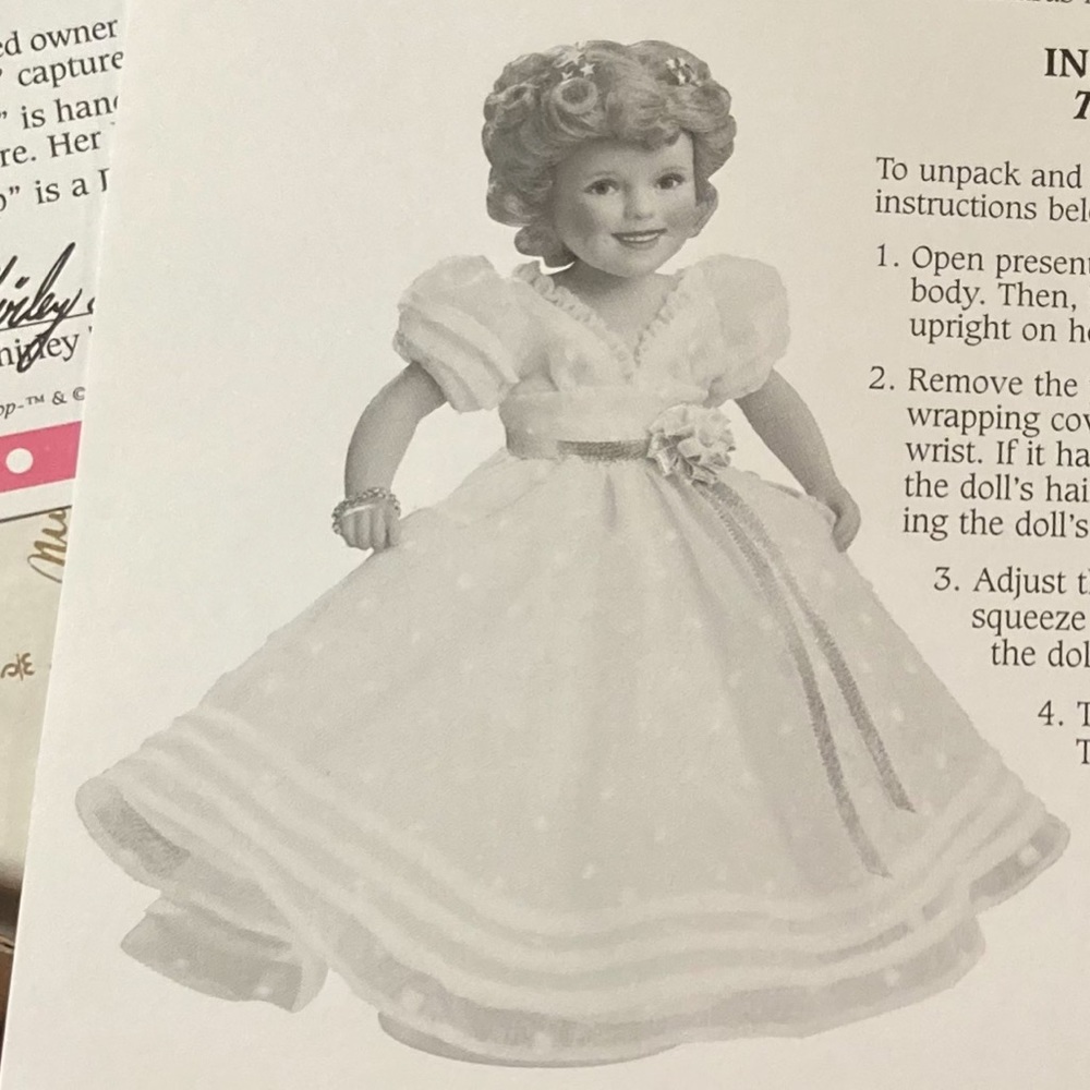 Curly Top Danbury Mint Shirley Temple Movie Classics Porcelain Doll